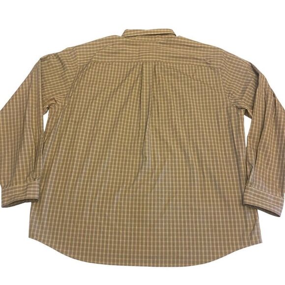Eddie Bauer Olive Checked Long Sleeve Button Down Shirt Sz XXL - Picture 6 of 12